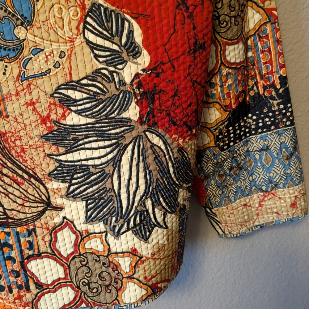 Alfred Dunner Patchwork Jacket Open Front Multico… - image 7